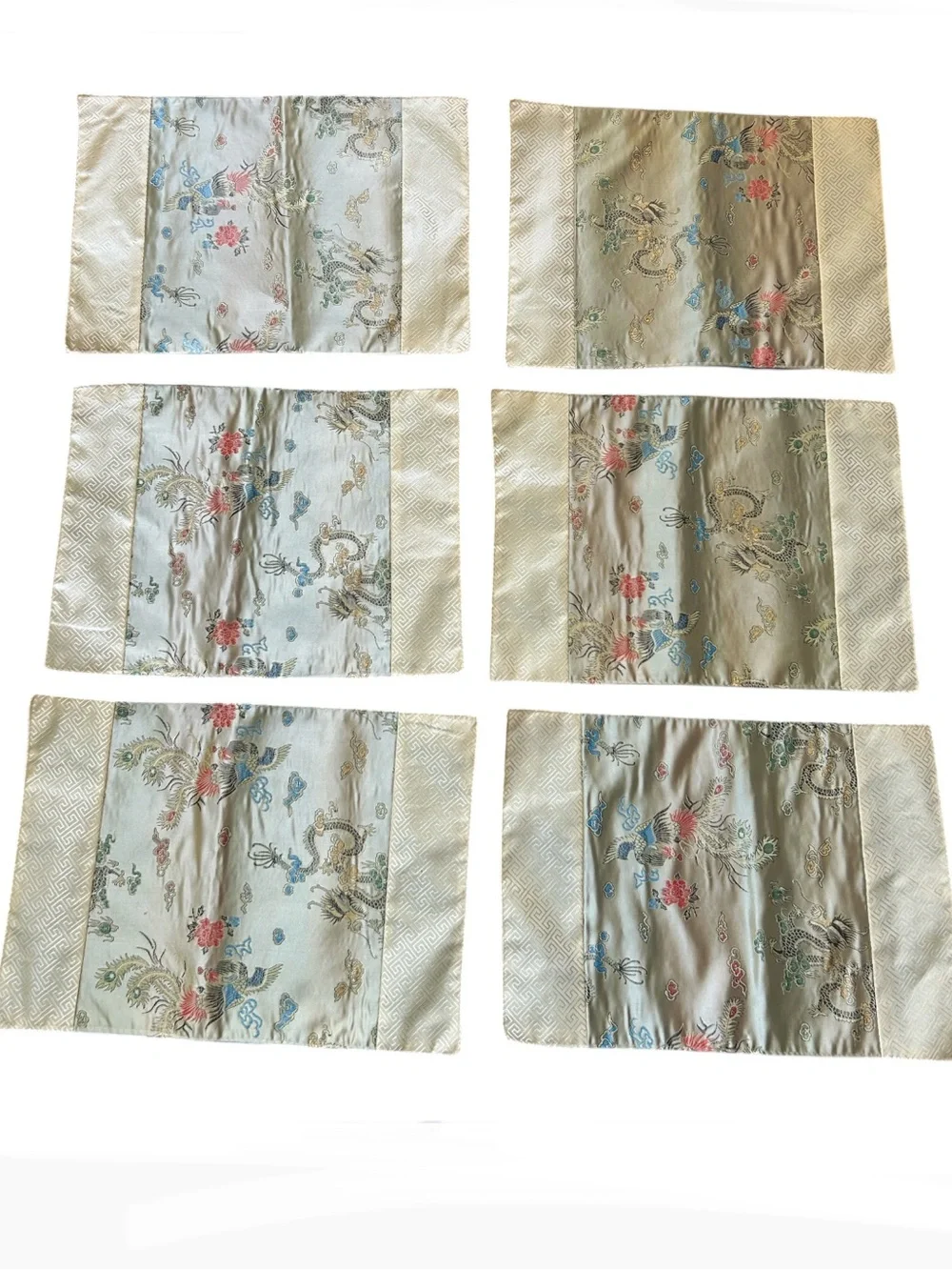 Vintage Chinese Satin Brocade Placemats